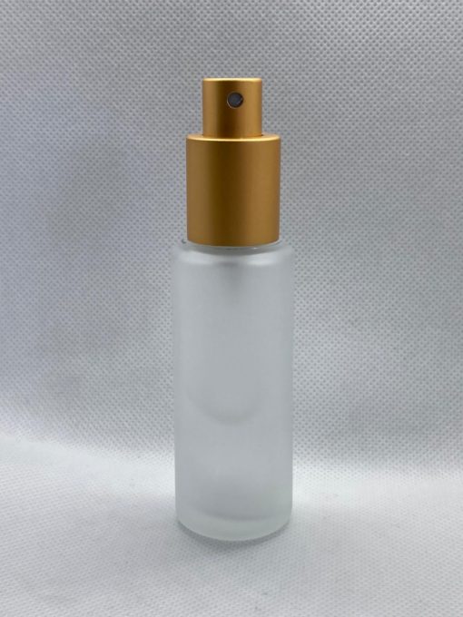 בקבוק זכוכית פרוסטד 35 מ״ל כולל מתז צבע זהב
