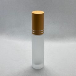 בקבוק רולאון זכוכית פרוסטד 10 מ״ל מכסה זהב לשפתונים